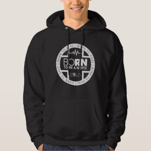 Geboren als verpleegster donker gekleurde hoodie