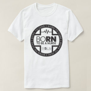 Geboren als verpleegster Lichtgekleurd T-shirt