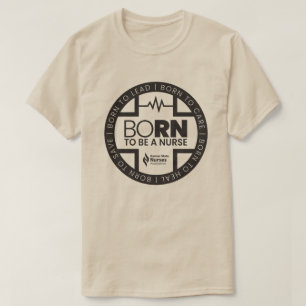 Geboren als verpleegster Lichtgekleurd T-shirt