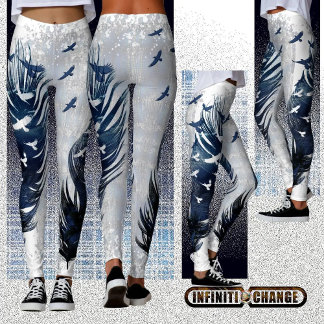 GEBOREN ALS VRIJ | Grunge denim getextureerde aren Leggings