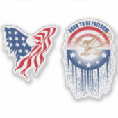 Geboren als Vrijheid | 4 x 4 inch — Glanzend trans Sticker (Voorkant)