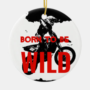 Geboren als Wild Motocross Motorcycle Sport Keramisch Ornament