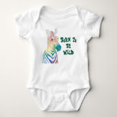 Geboren als Wild Rainbow Zebra Romper (Voorkant)