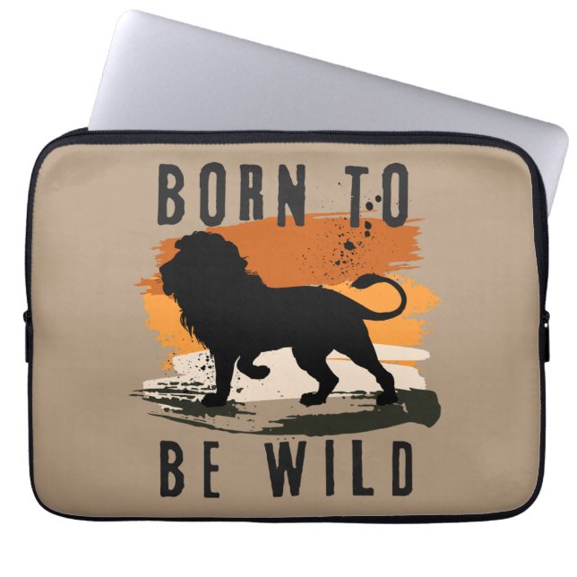 Geboren als wilde leeuwen laptop sleeve (Voorkant)