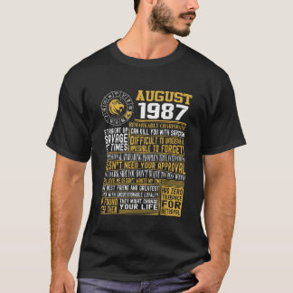 Geboren augustus Leo 1987 33e verjaardag cadeaushi T-shirt