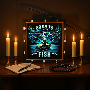 Geboren bij Fish Fantasy Gevist Journey Vierkante Klok