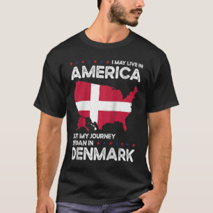 Geboren Deens Denemarken Amerikaans Verenigde Stat T-shirt