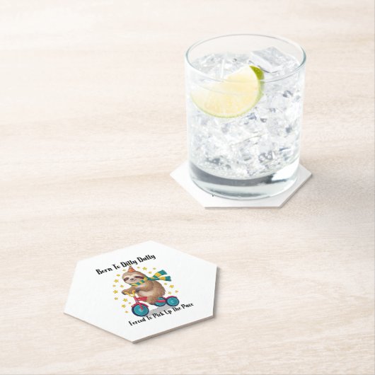 Geboren door Dilly Sloth Kartonnen Onderzetters (Insitu)