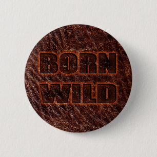 Geboren echt leder ronde button 5,7 cm
