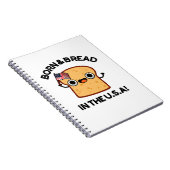 Geboren En Getogen In De VS Grappige Voedselgrap  Notitieboek (Rechterzijde)