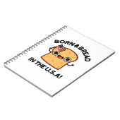 Geboren En Getogen In De VS Grappige Voedselgrap  Notitieboek (Linkerzijde)