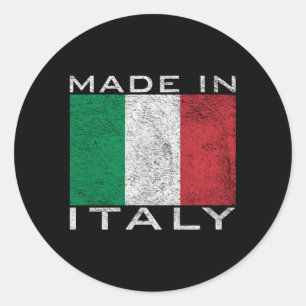 Geboren en getogen in Italië Vlag geboren in Itali Ronde Sticker