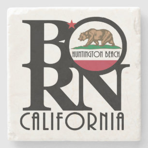 GEBOREN Huntington Beach Stenen Onderzetter