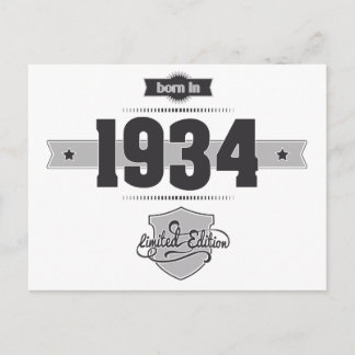 Geboren in 1934 (Dark&Lightgrey) Briefkaart