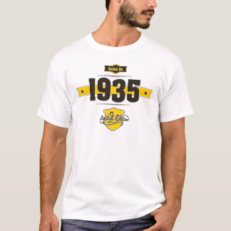 geboren in 1935 (choco&geel) t-shirt