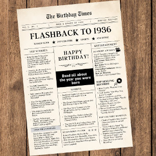 Geboren in 1936 Mock Newspaper sepia