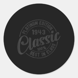 Geboren in 1943 Clic Platinum Editie Eenvoudige Ve Ronde Sticker