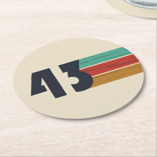 Geboren in 1943  ronde kartonnen onderzetter