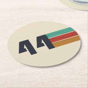 Geboren in 1944 verjaardagsfeestje ronde kartonnen onderzetter