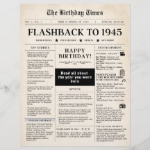 Geboren in 1945 Mock Krant sepia