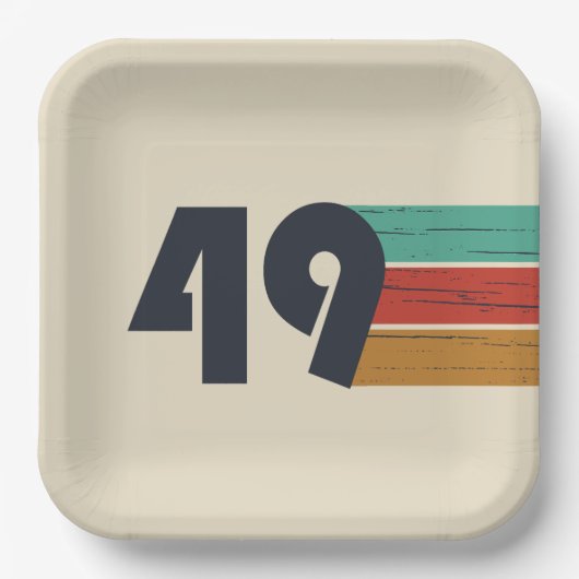 Geboren in 1949  jaar papieren bordje (Voorkant)