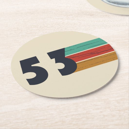 Geboren in 1953  ronde kartonnen onderzetter (Gebogen)