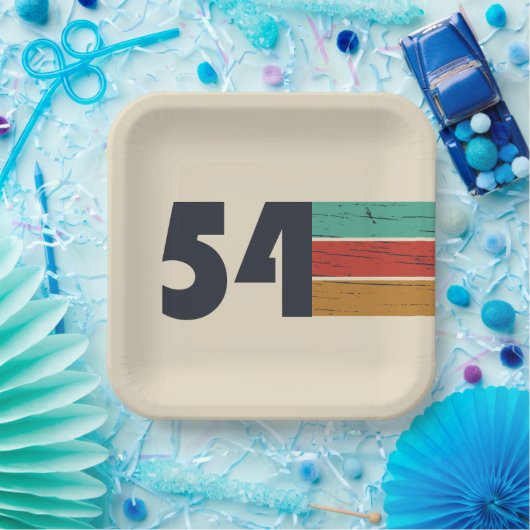 Geboren in 1954 jaar papieren bordje (Feest)