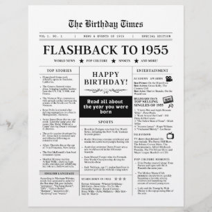 Geboren in 1955 Mock Krant zwart-wit