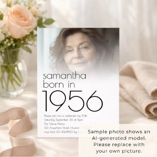 Geboren in 1956 Foto-overlay 70e verjaardagsfeest Kaart