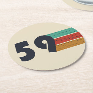 Geboren in 1959  ronde kartonnen onderzetter
