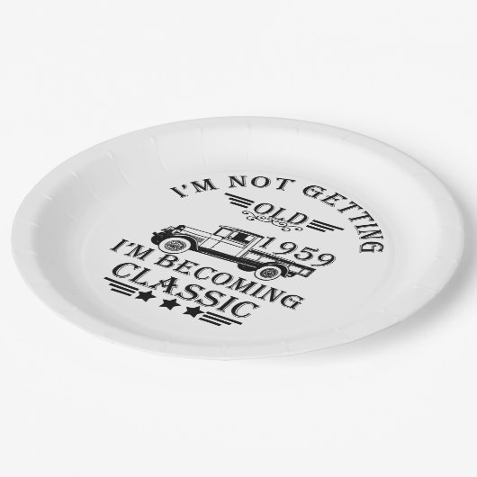 Geboren in 1959  verjaardag zwart papieren bordje (Gekanteld)