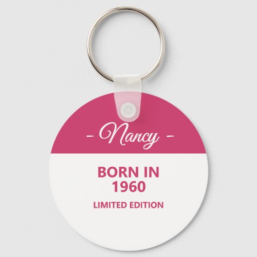 Geboren in 1960 Vivifying Birthday Sleutelhanger (Voorkant)