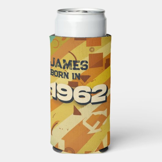 Geboren in 1962 - Geometrisch ontwerp - Retro 60s  (Seltzer Achterkant)