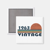 Geboren in 1963 op verjaardag magneet (Voorkant / Achterkant)