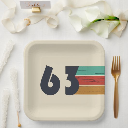 Geboren in 1963  verjaardagscadeau papieren bordje (Huwelijk)