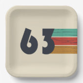 Geboren in 1963  verjaardagscadeau papieren bordje (Voorkant)