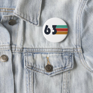 Geboren in 1963 verjaardagscadeau ronde button 5,7 cm