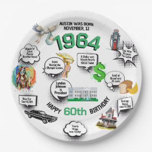 Geboren in 1964 Fun Facts Verjaardag Papieren Bordje