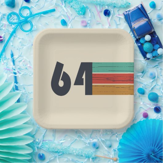 Geboren in 1964 jaar papieren bordje (Feest)