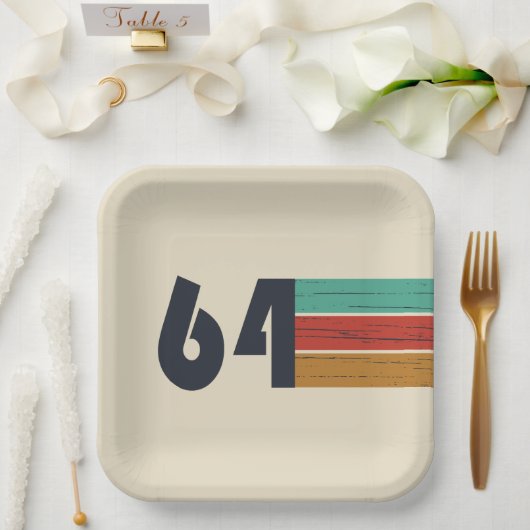 Geboren in 1964  jaar papieren bordje (Huwelijk)