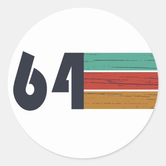 Geboren in 1964 jaar ronde sticker (Voorkant)