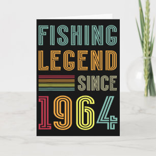 Geboren in 1964 Verjaardag Visser Retro Vintage 19 Kaart