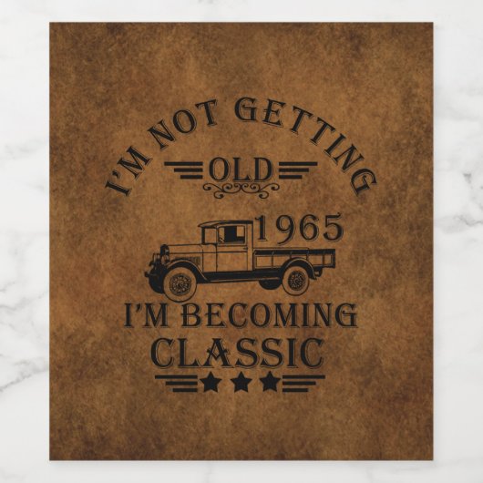 Geboren in 1965 verjaardagscadeau wijn etiket (Enkel label)