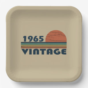 Geboren in 1965 vintage verjaardagsfeestje papieren bordje