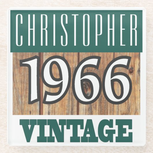 Geboren in 1966, gepersonaliseerd Onderzetter (Voorkant)