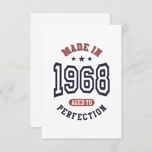 Geboren in 1968. RSVP kaartje (Voorkant / Achterkant)