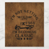 Geboren in 1968 verjaardag mannen cadeau wijn etiket (Enkel label)