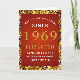 Geboren in 1969 Birthday Standard Red Gold Add Jou Kaart