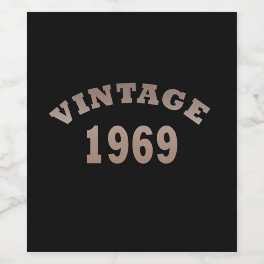 Geboren in 1969 op  verjaardag wijn etiket (Enkel label)