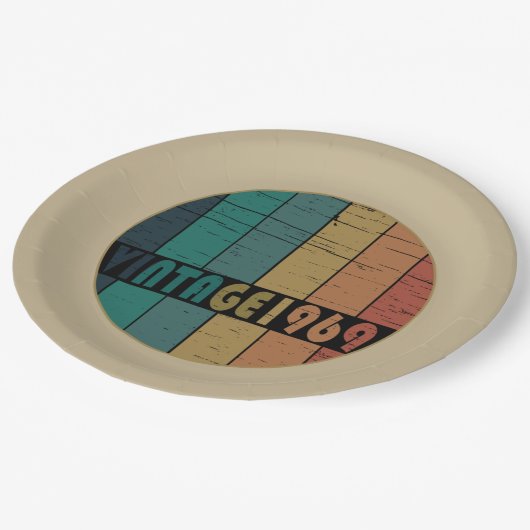 Geboren in 1969 verjaardagscadeau papieren bordje (Gekanteld)